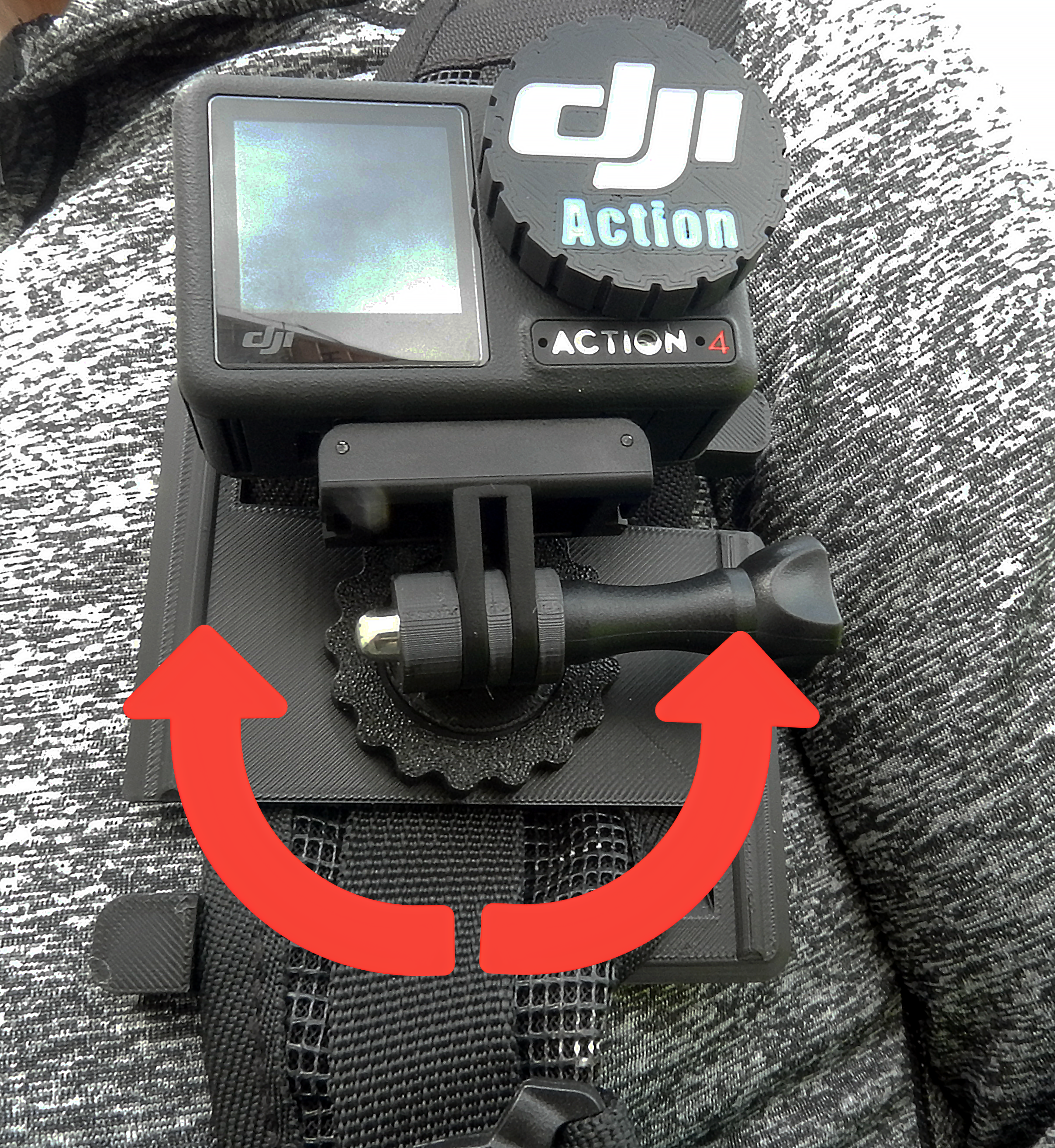 Rotating Backpack Clip for Action Camera