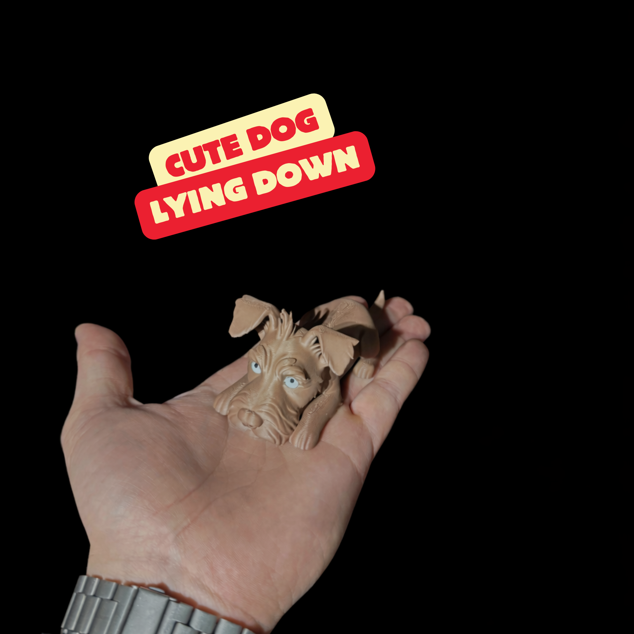 CUTE DOG SCULPTURE - LYING DOWN