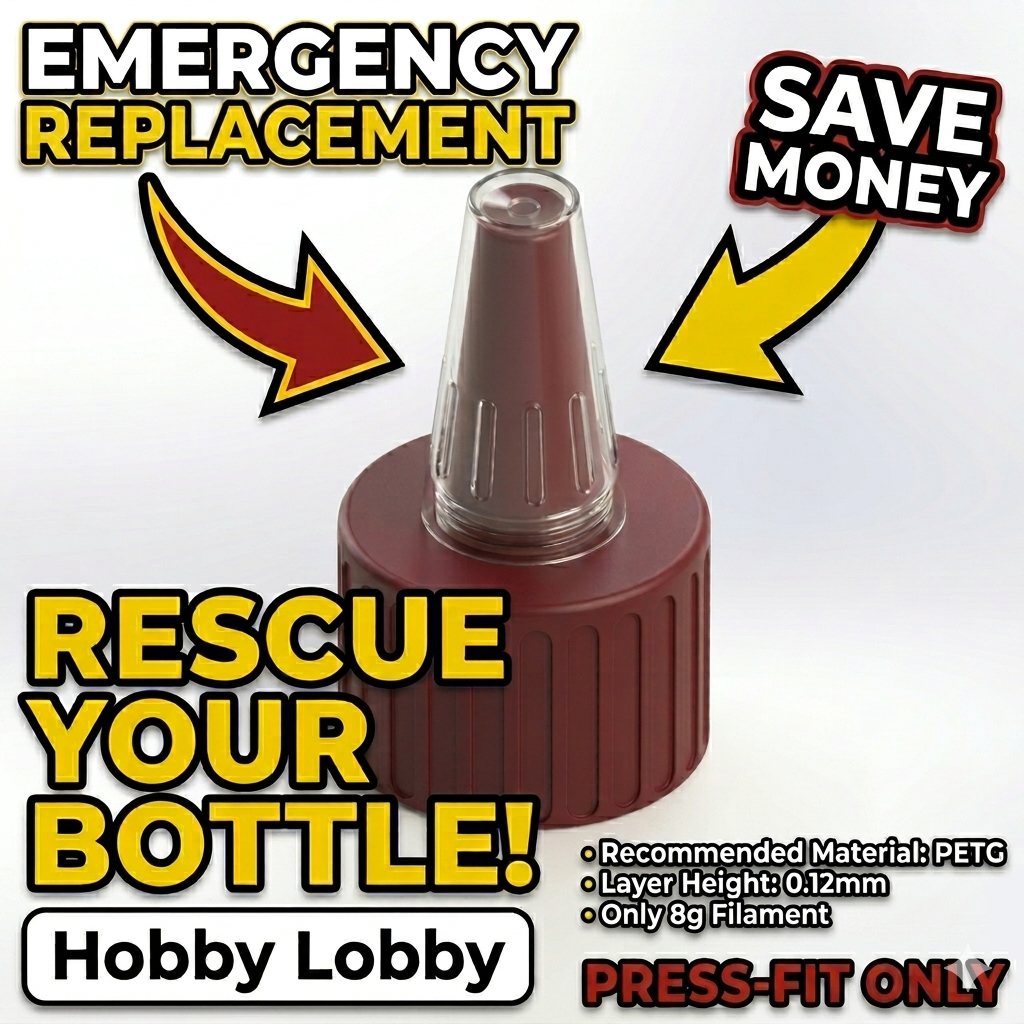 Rescue Your Glue! - Hobby Lobby / Adhesive Guru 4.5oz Emergency Nozzle & Cap 3D model