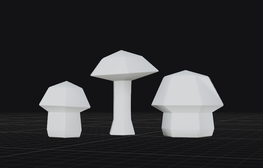 Low poly mushrooms