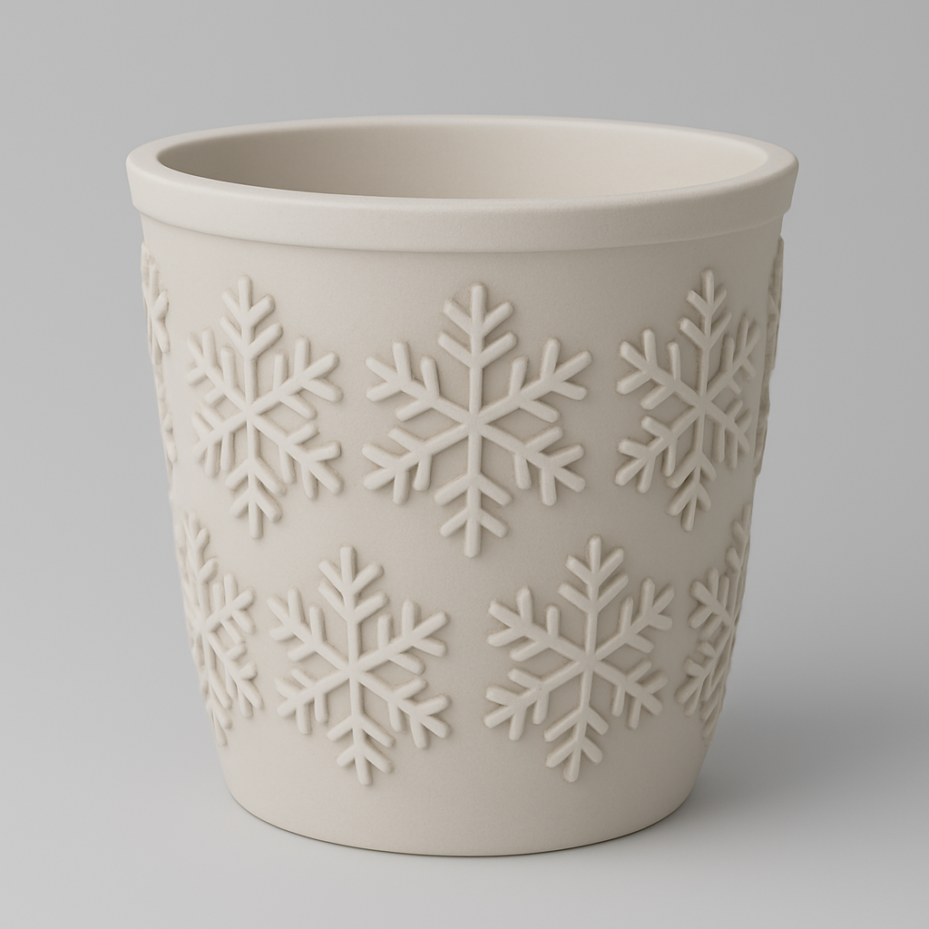 Flowerpot - snowflake Relief