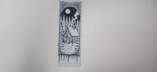 Cozy Cabin Snowy Forest Bookmark