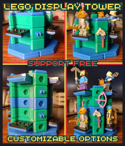 Ultimate Stackable LEGO Minifigure & Weapon Display Tower