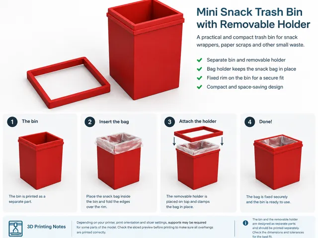 Mini Snack Trash Bin with Bag Holder