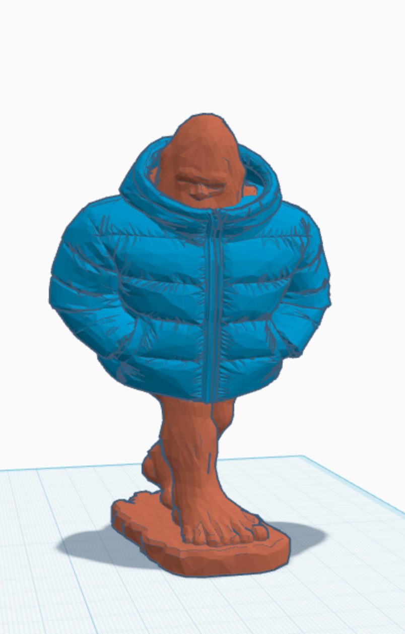 Sasquatch in A Pufy Down Jacket