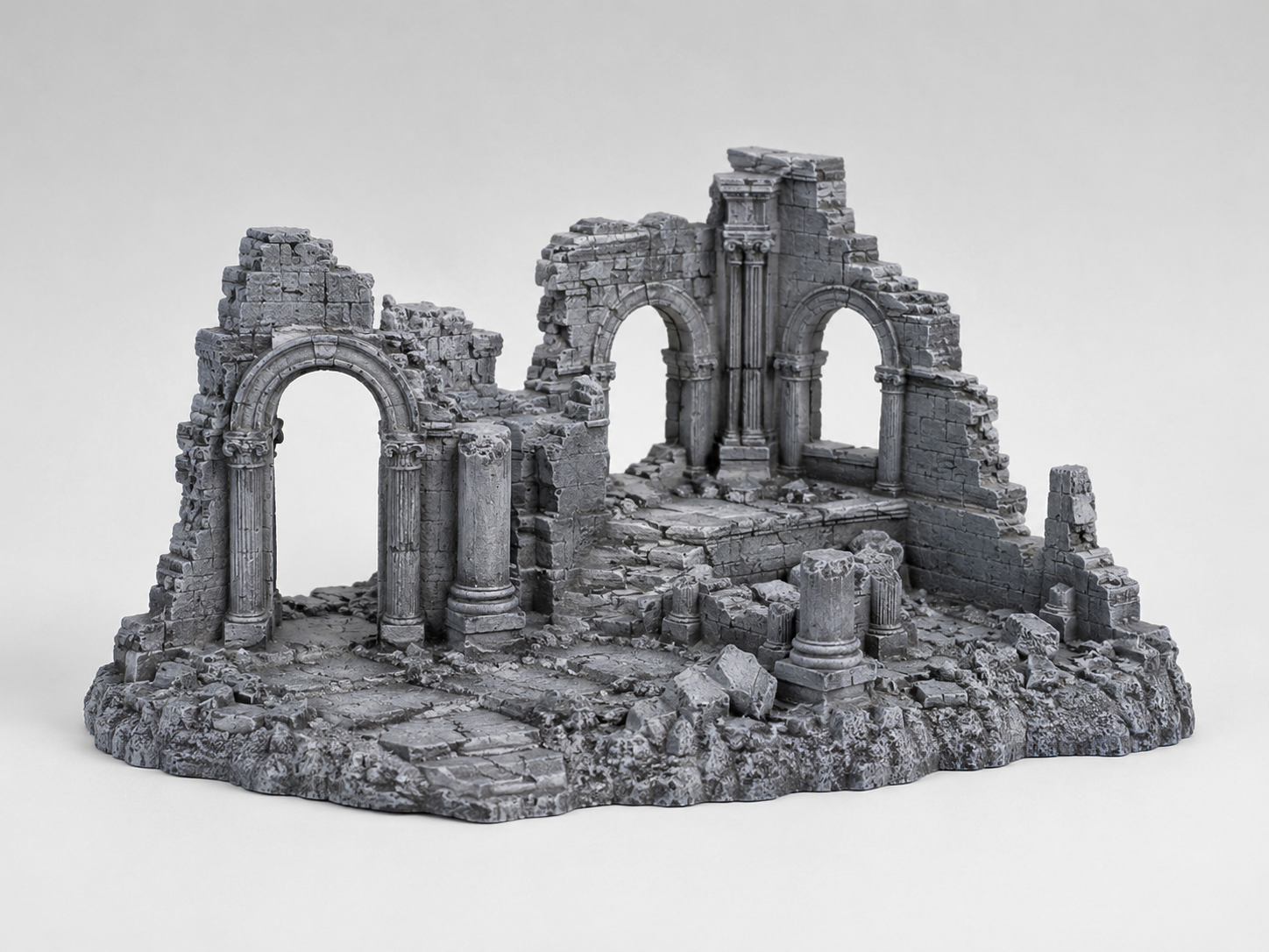 Ruins in disintegrated landscape  -  Ruinen in zerfallener Landschaft