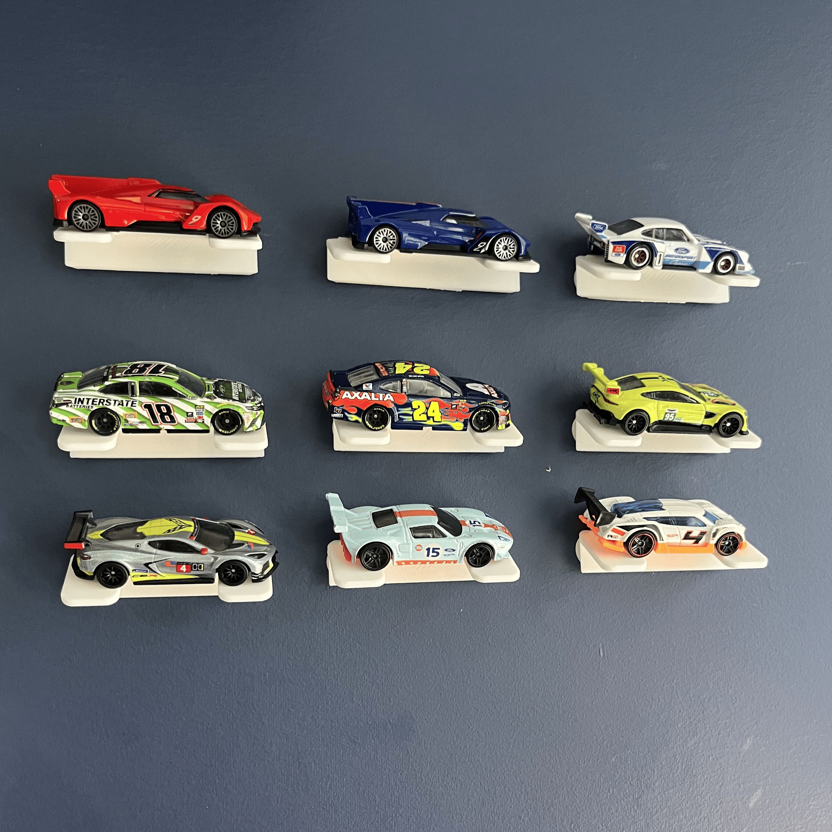 Hot Wheels Wall Mount (1:64 Diecast Car Display) | No-Drill Adhesive Mounts