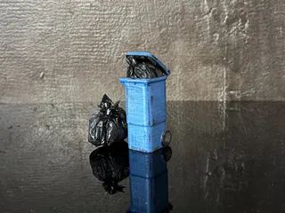 Waste Bin Kit Card - 1:24 scale garage diorama accessories