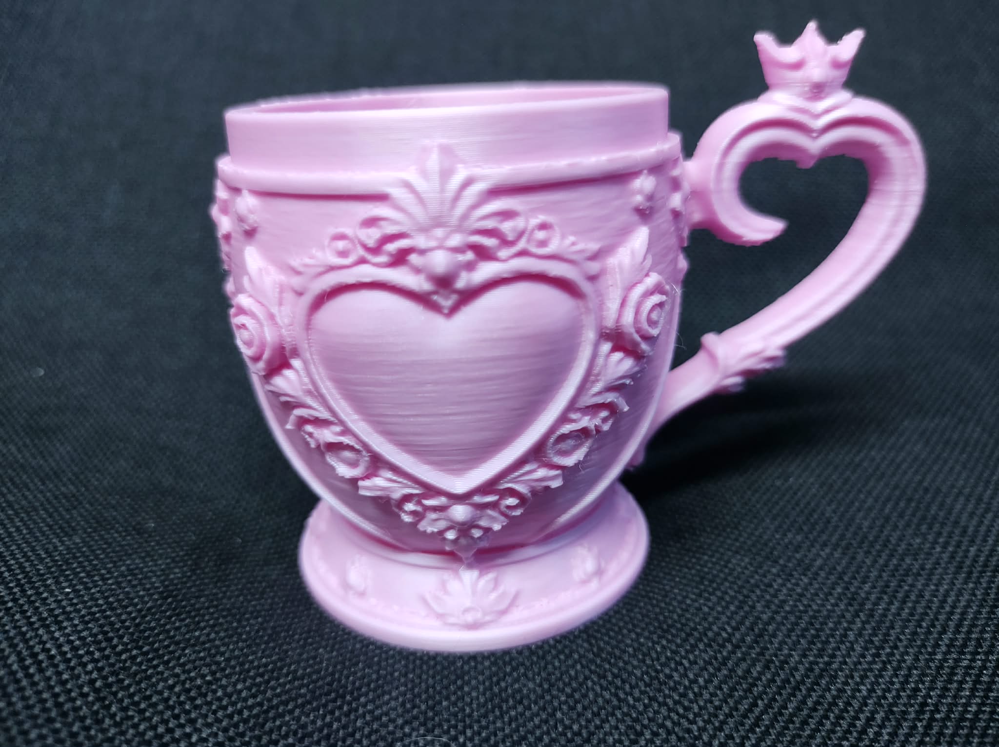 Royal Ornate Heart Valentine Mug with Crowned Handle