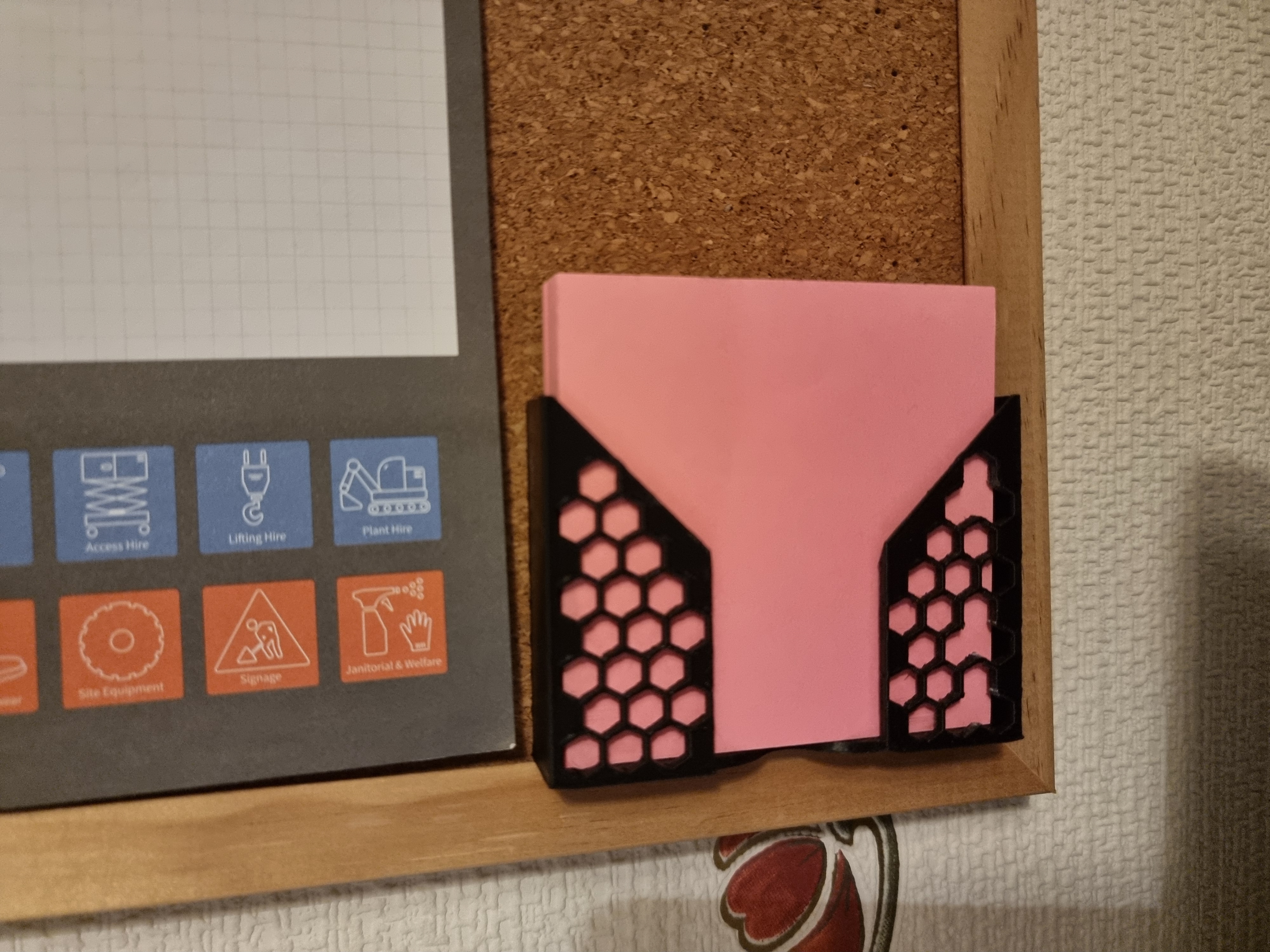 sticky notes pocket for cork board