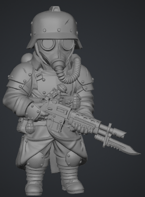 Chibi style Trench Warrior