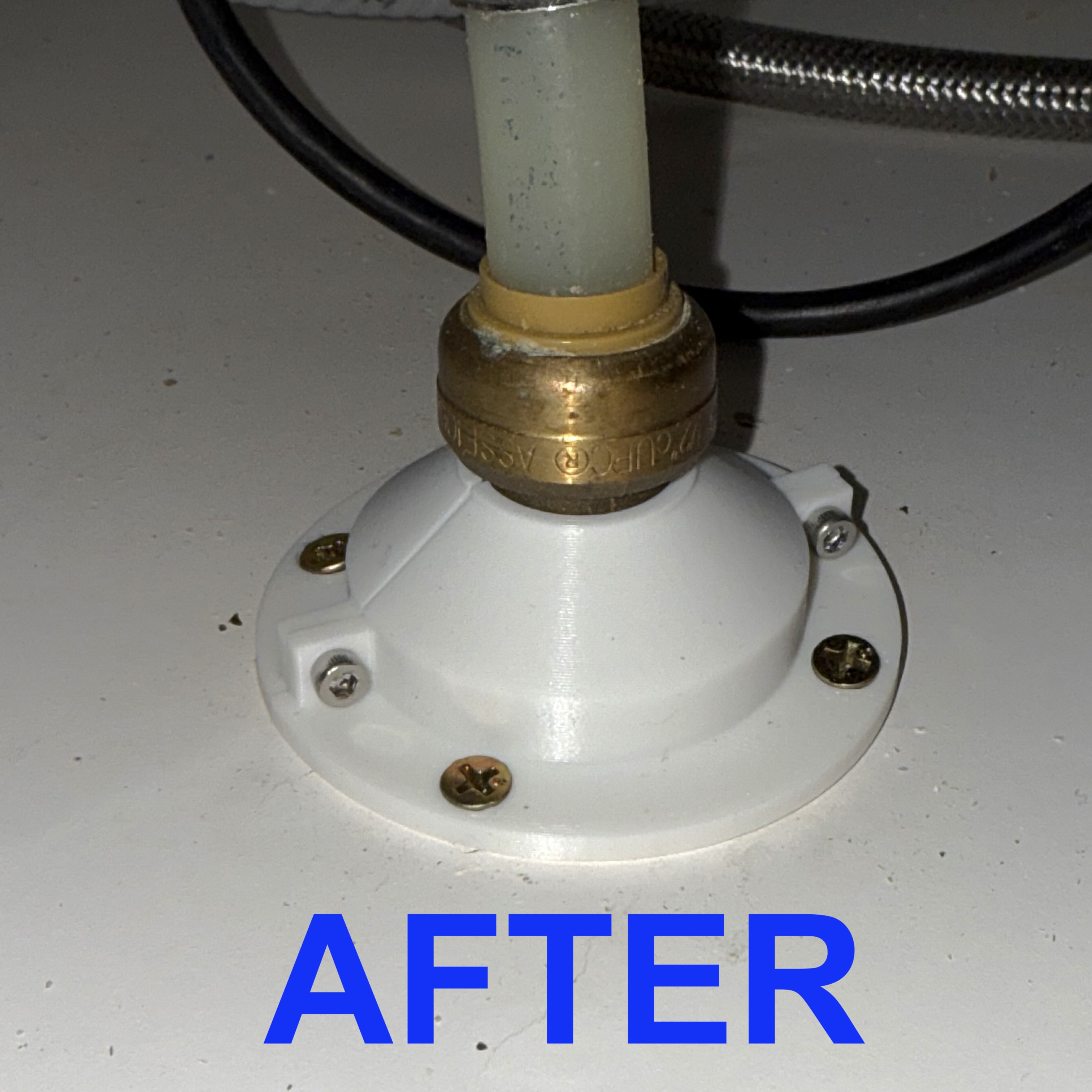 Cover Flange for ugly plumbing under the sink