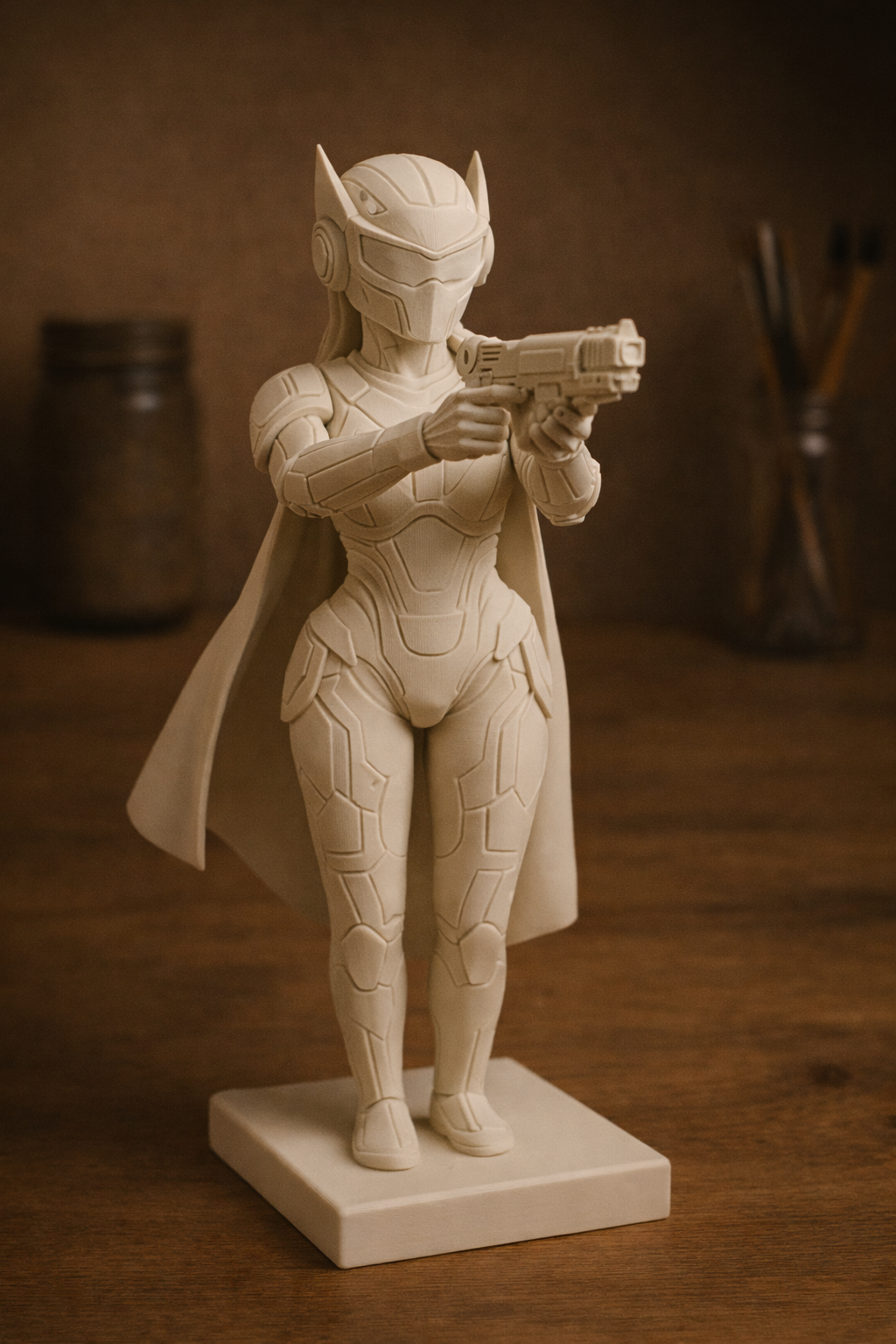Futuristic Female Guardian Sci-Fi Statue