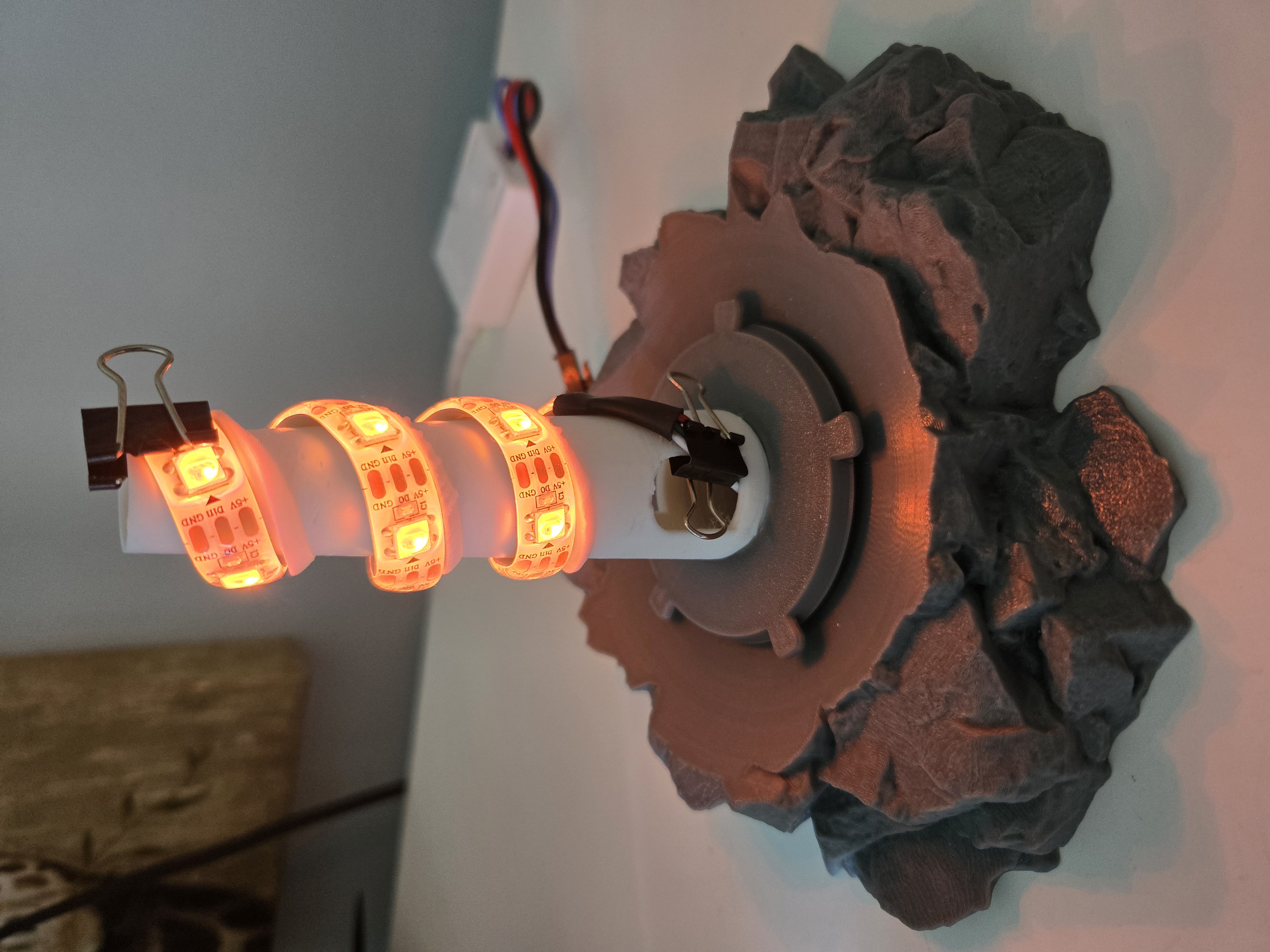 Moon Rock Base Stand LED Strip Rod