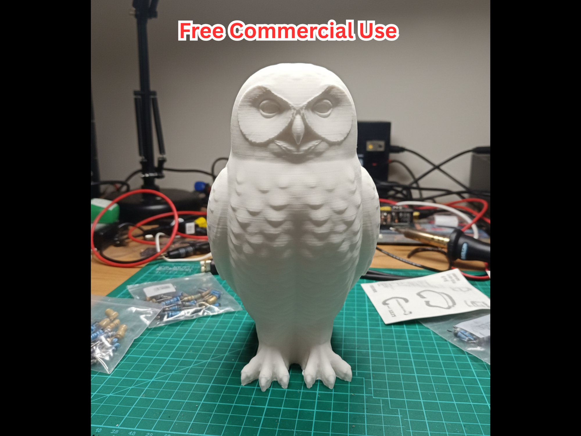Semi-Realistic Snowy Owl Statue