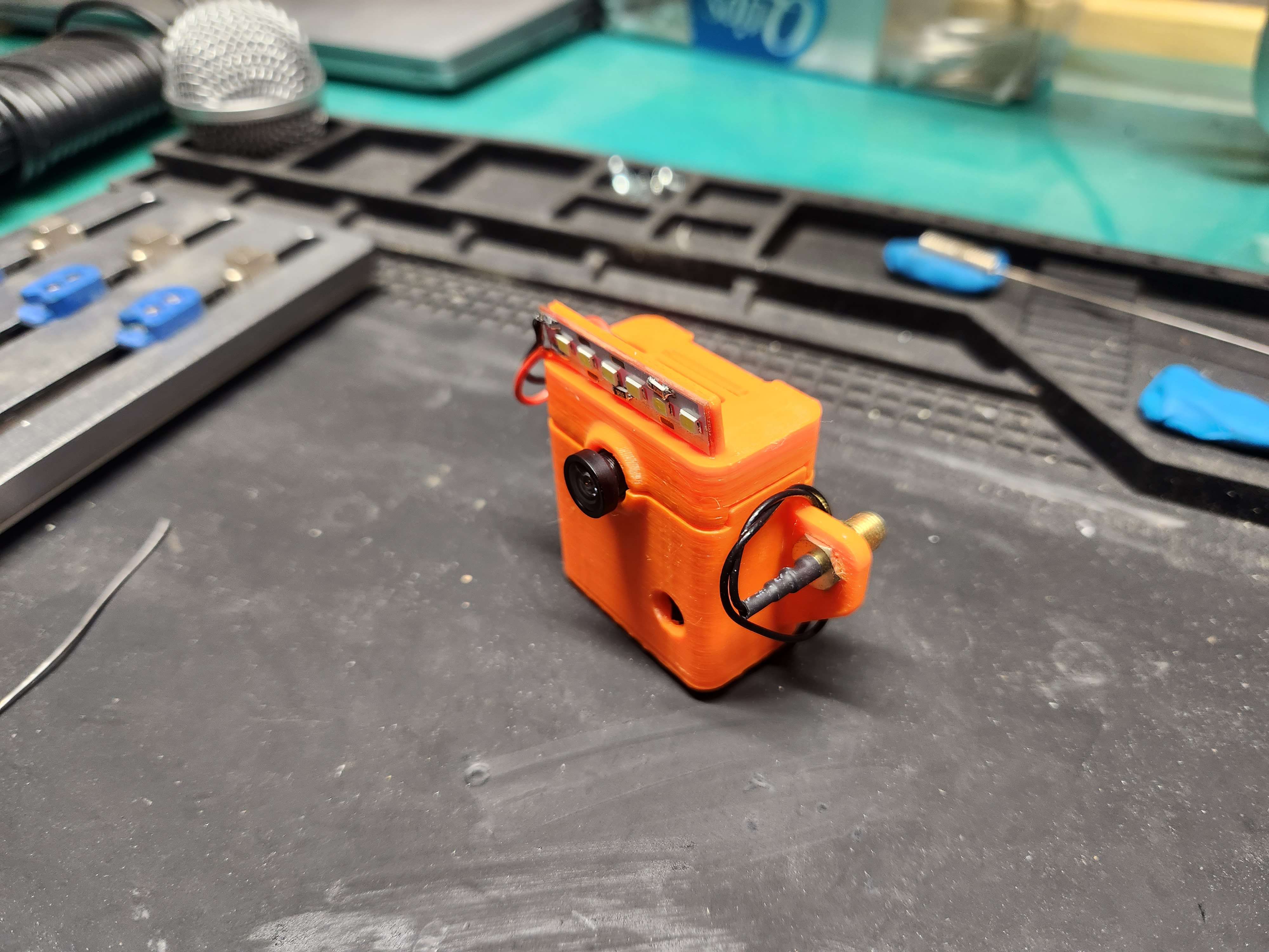 Prusa Mini ESP32 Camera Enclosure with Antennae Mount and LED Bar