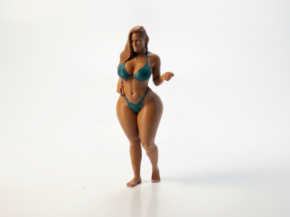 Curvy Lady Figurine Female Statue 3D Printable