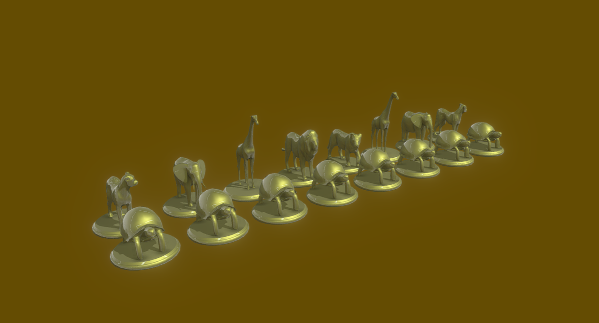 Safari Chess Pieces