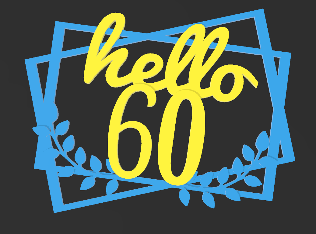 Mini cadre fête des 60 ans - frame or topper 60 years