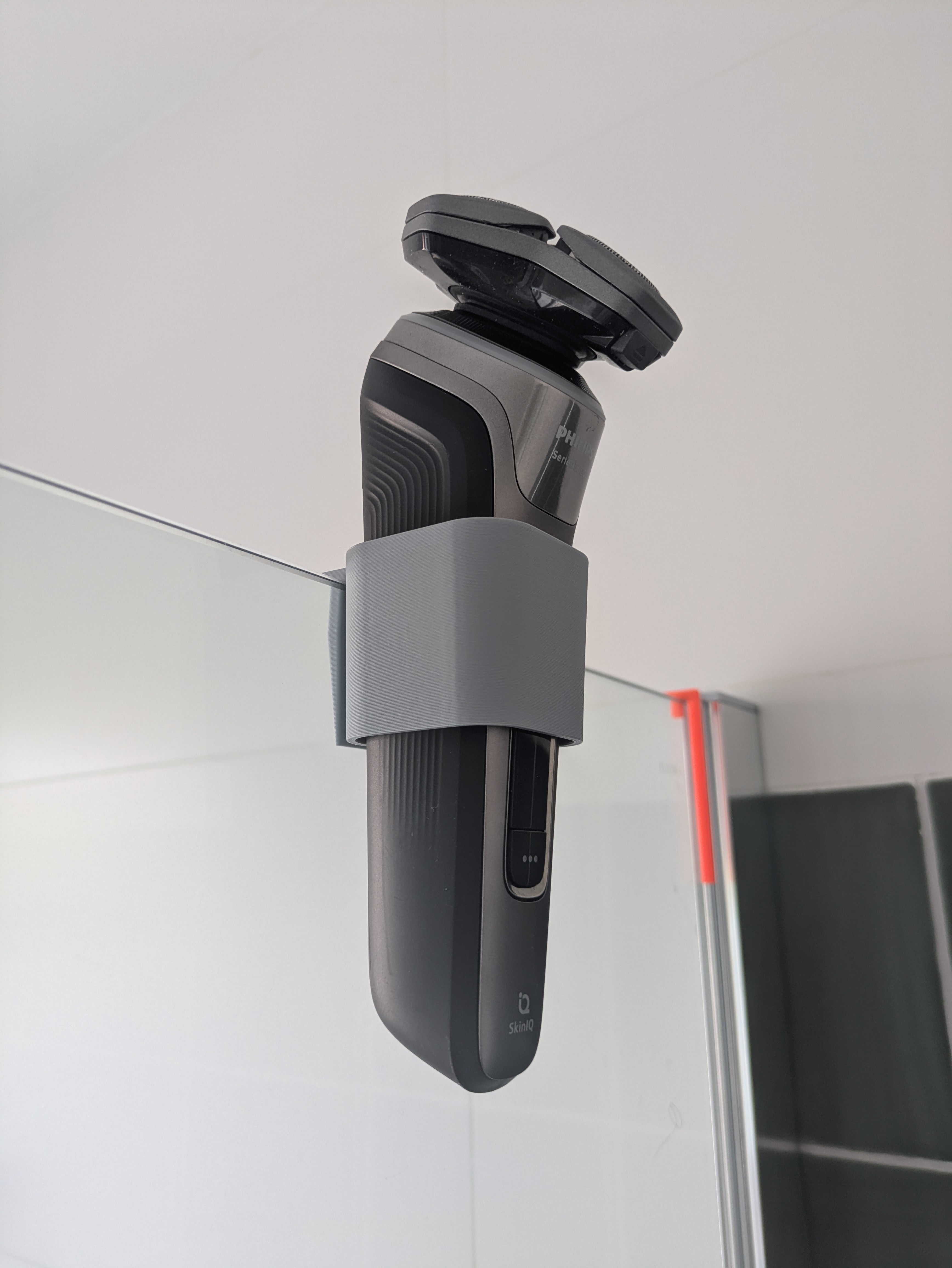 Philips i9000 shaver holder for glass shower wall