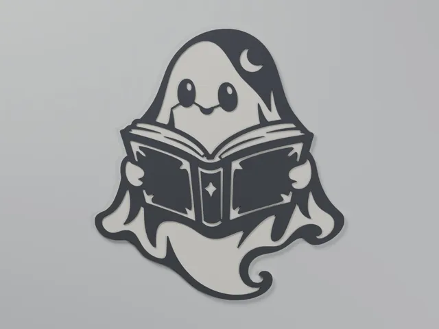 Little Ghost Reader Flat Wall Art