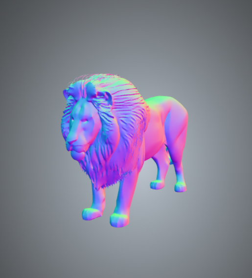 Realistic lion statue