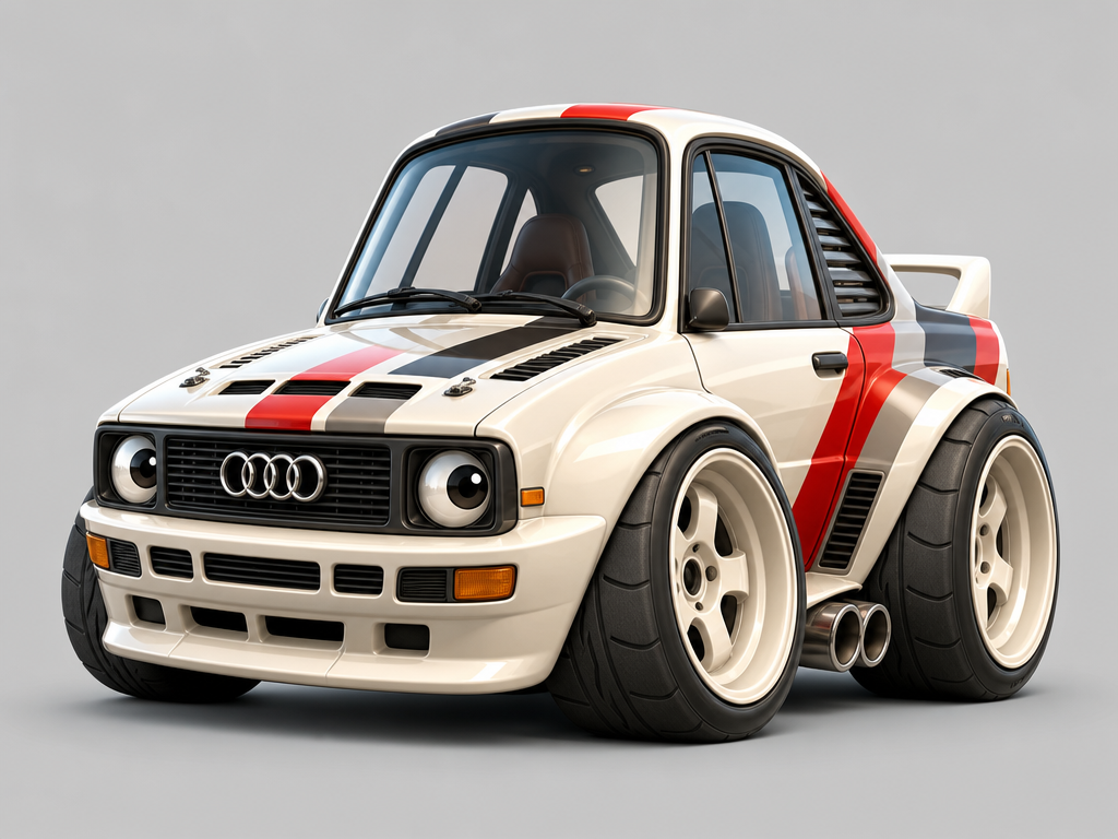 Audi Quattro Sport 1984 caricature