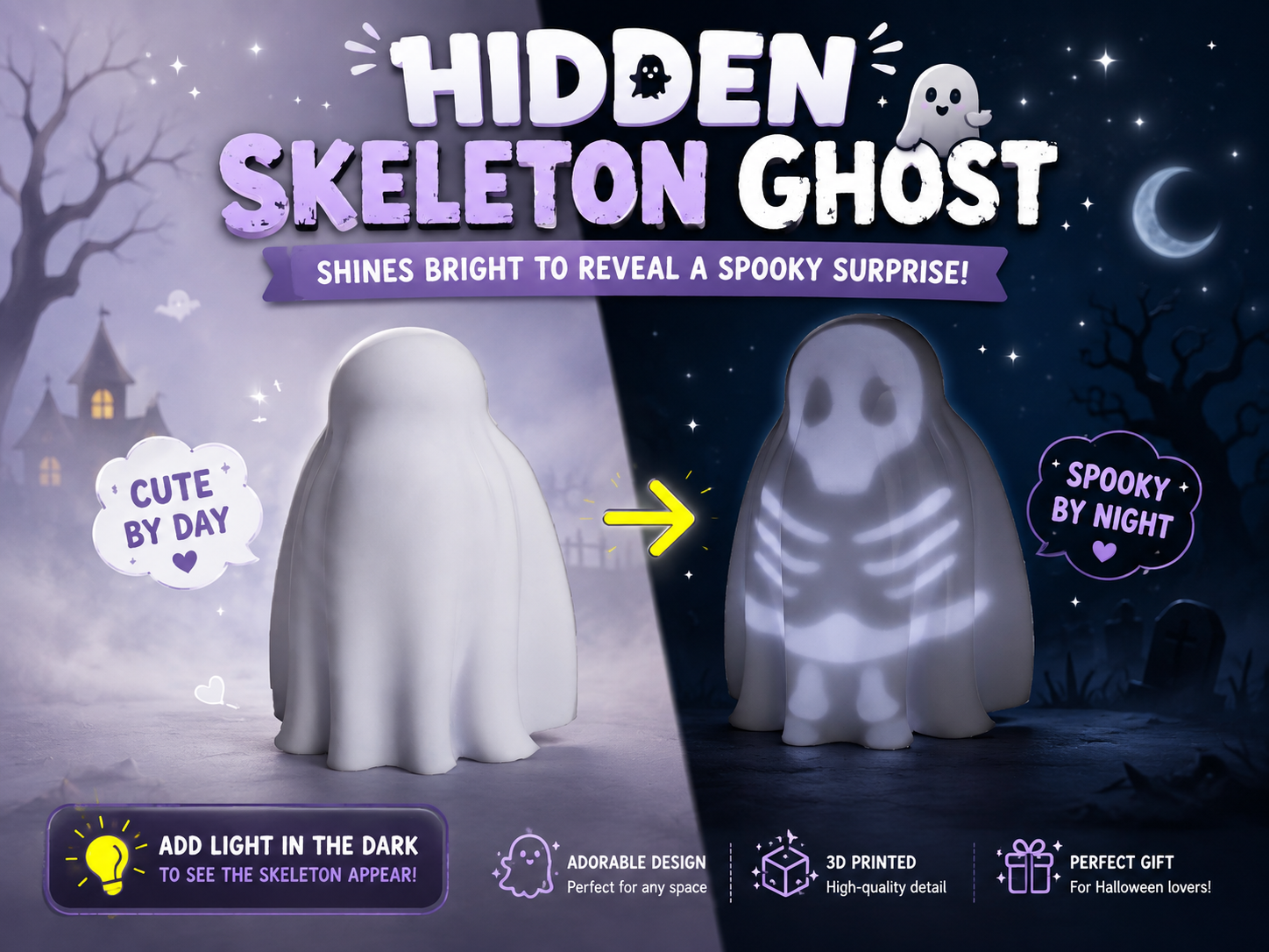 Hidden Skeleton Ghost — Cute by Day, Spooky by Night