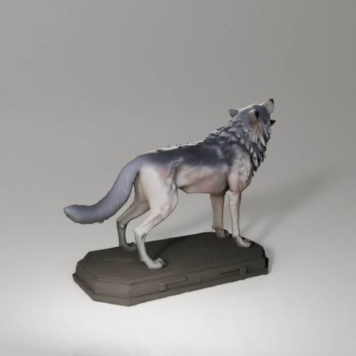 Miniatura 3 do modelo 3D wolf statue