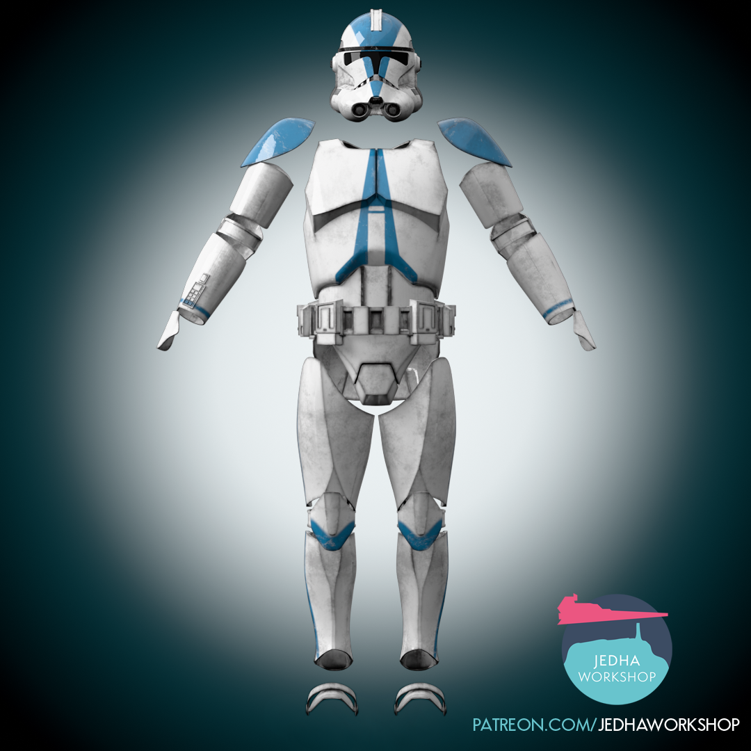 Republic Clone Trooper Phase II Live Action Armour 3D Print Files (Obi Wan Kenobi)