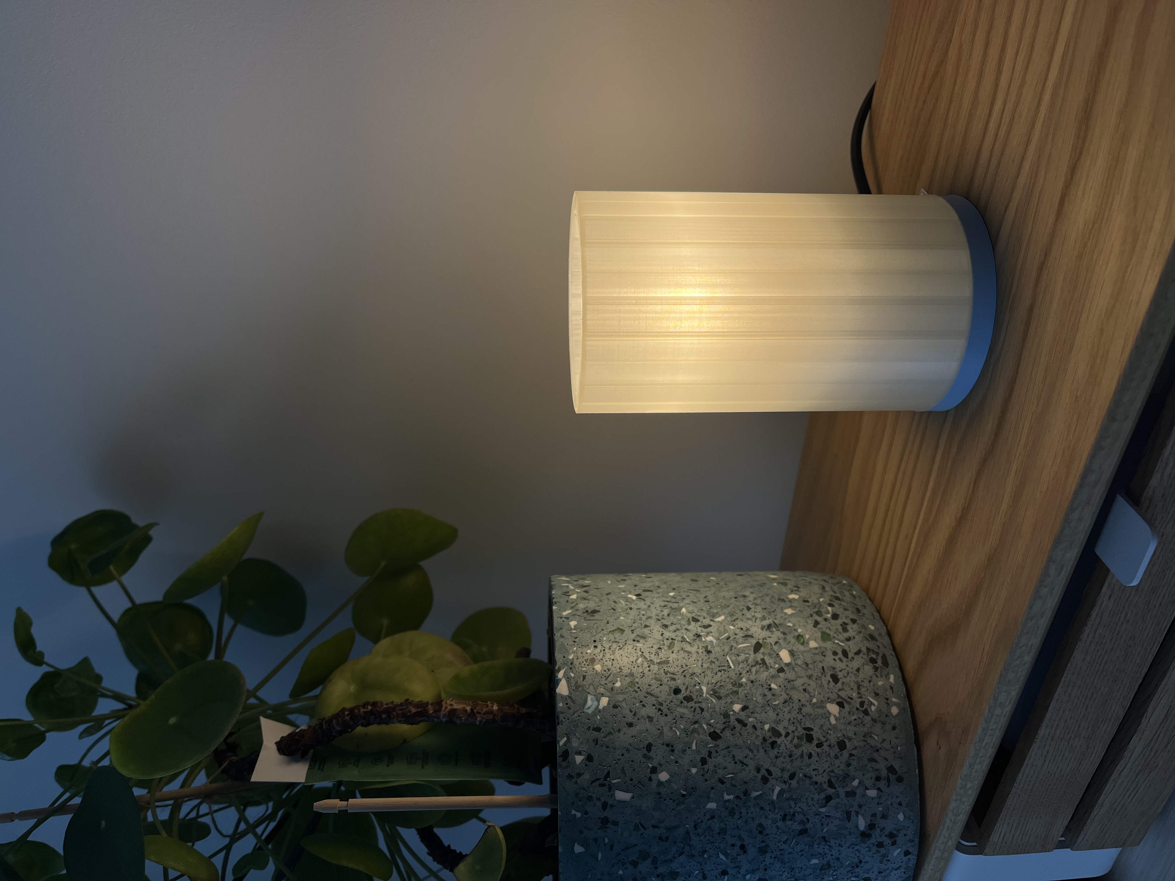 Lamp base with changeable hood
