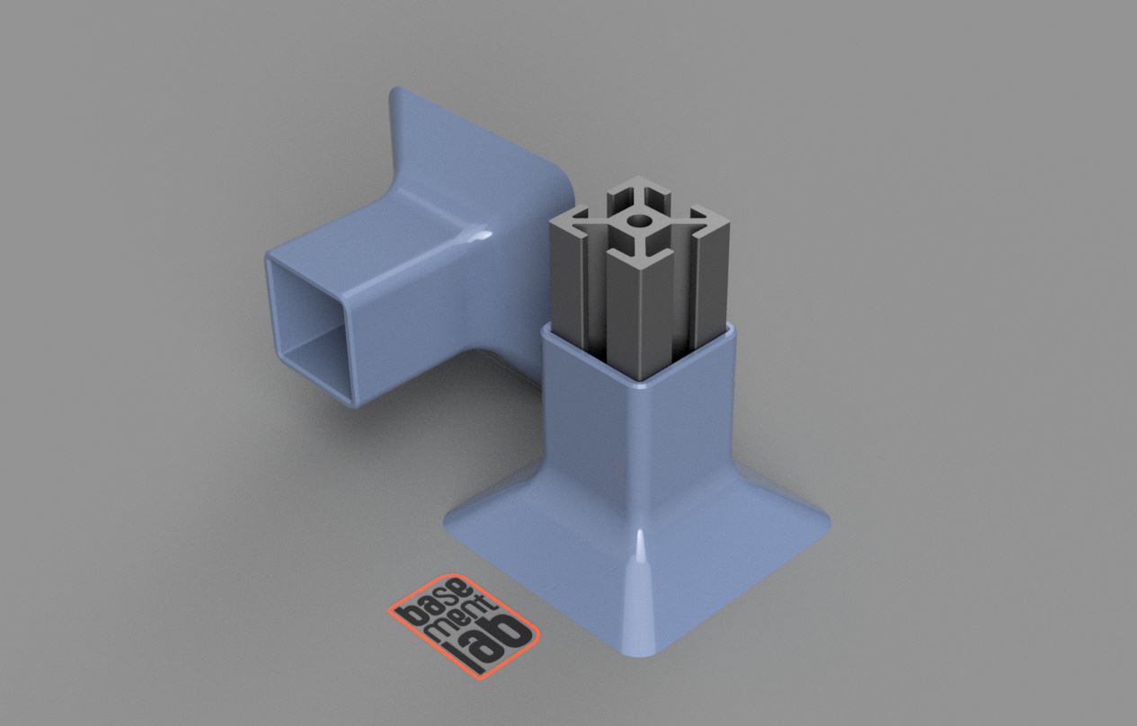 2020 T- Slot Foot Cap Low Type  / Floor Mount Aluminium Profile - Flangia Base a Pavimento Profilo 2020 Bassa