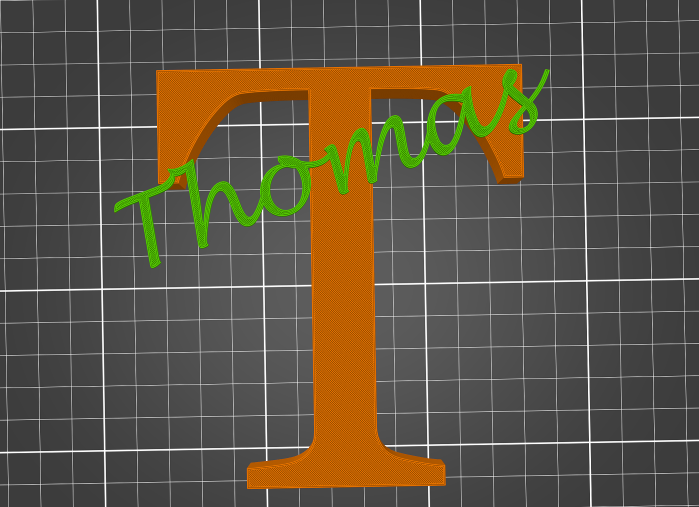 „Thomas“ – 3D jmenovka s velkým T (stylová dekorace)