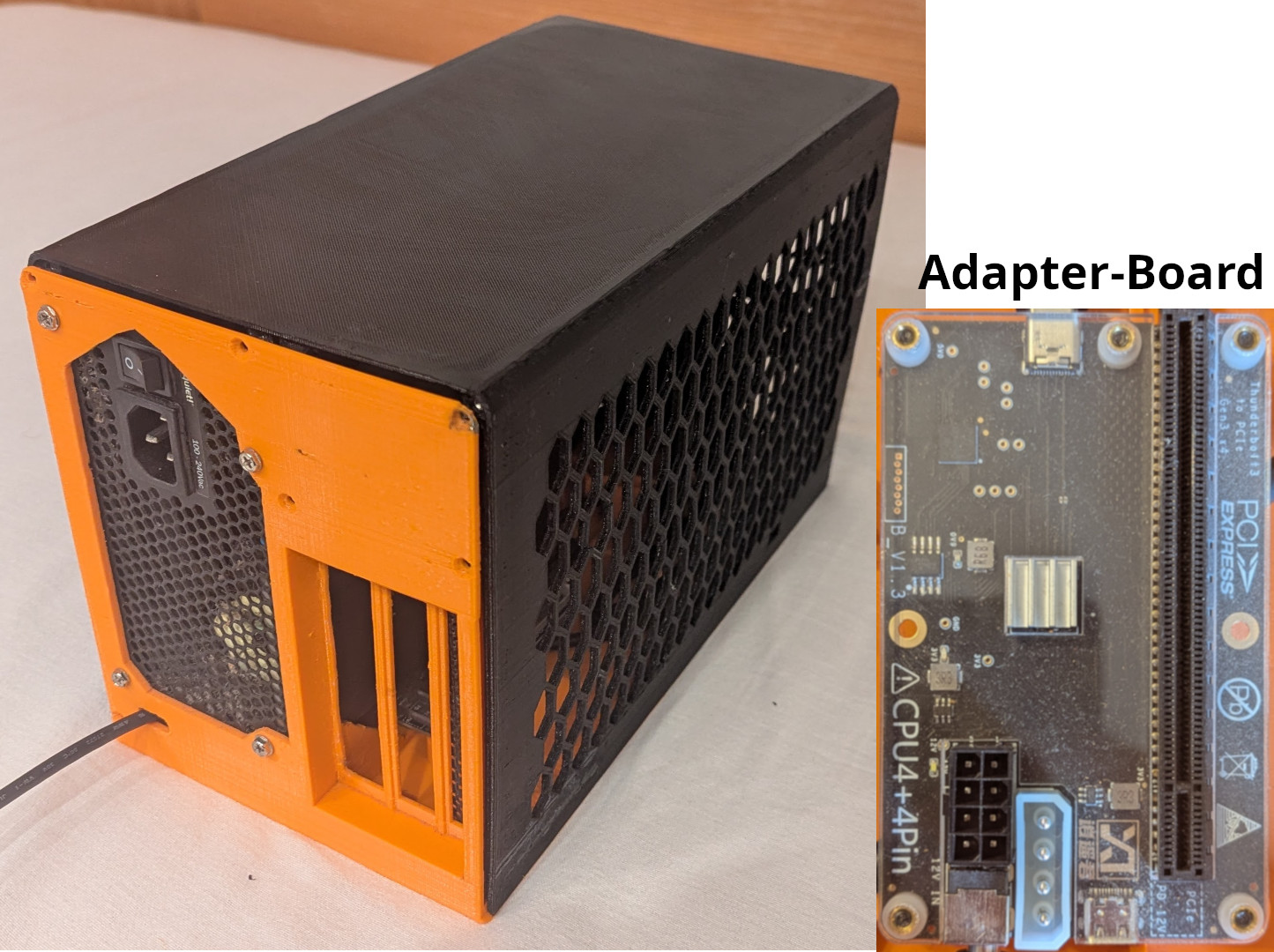 Thunderbolt eGPU case enclosure for cheap adapter board