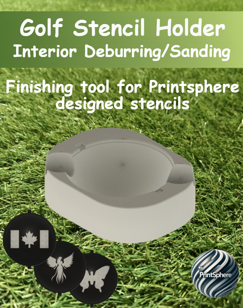 Golf - Golf Ball Stencil Holder - Stencil Interior Sanding Tool
