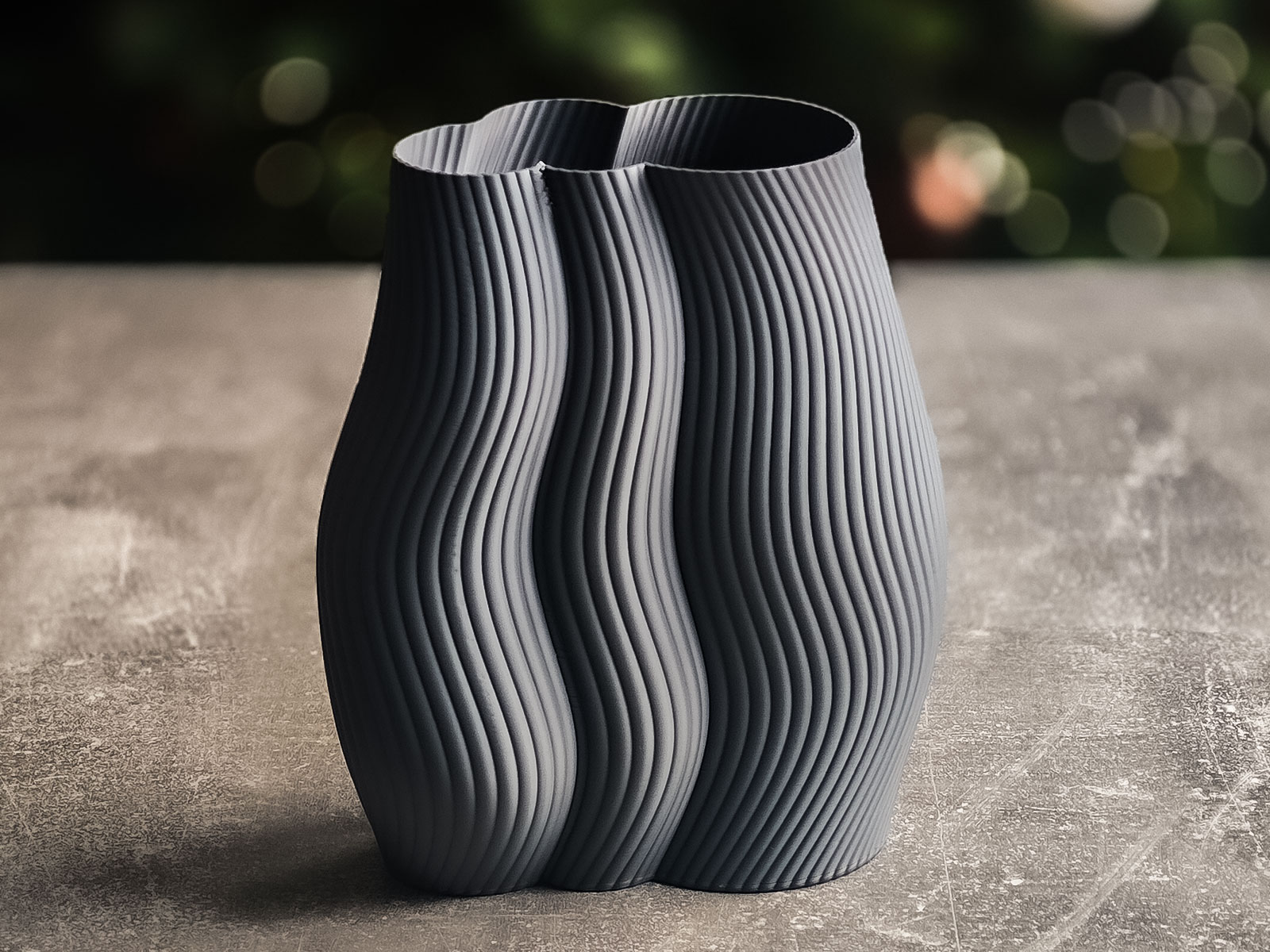 Moderne, gerippte Designvase Dekovase