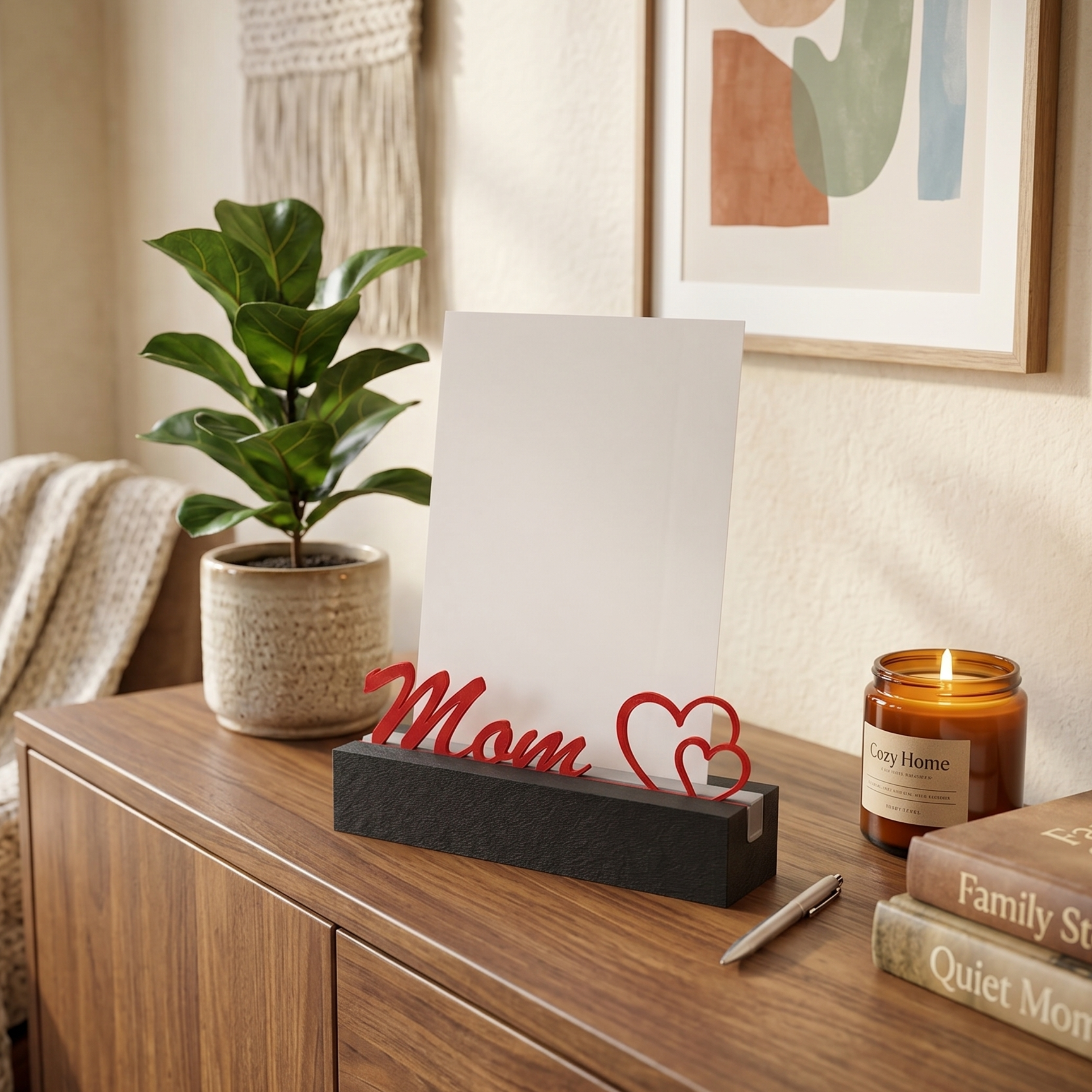 MOTHERSDAY PHOTO STAND / CARD HOLDER / MOTHERSDAYGIFT / GIFT FOR MOTHERSDAY / MODERN PHOTOSTAND — miniatura 2