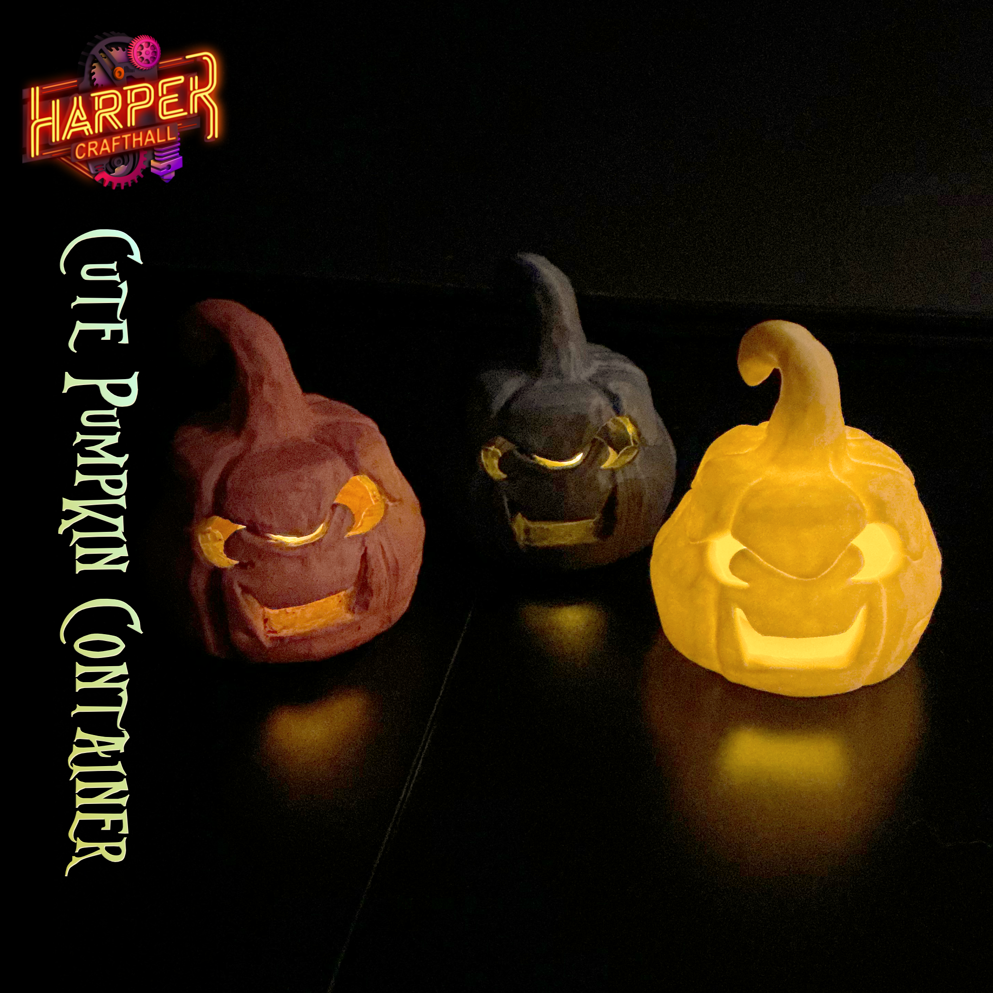Miniatura 3 do modelo 3D Cute Pumpkin Container