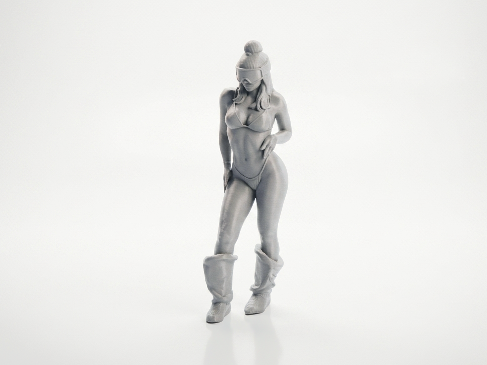 Ski Babe Winter Sports Female Figurine 3D Printable