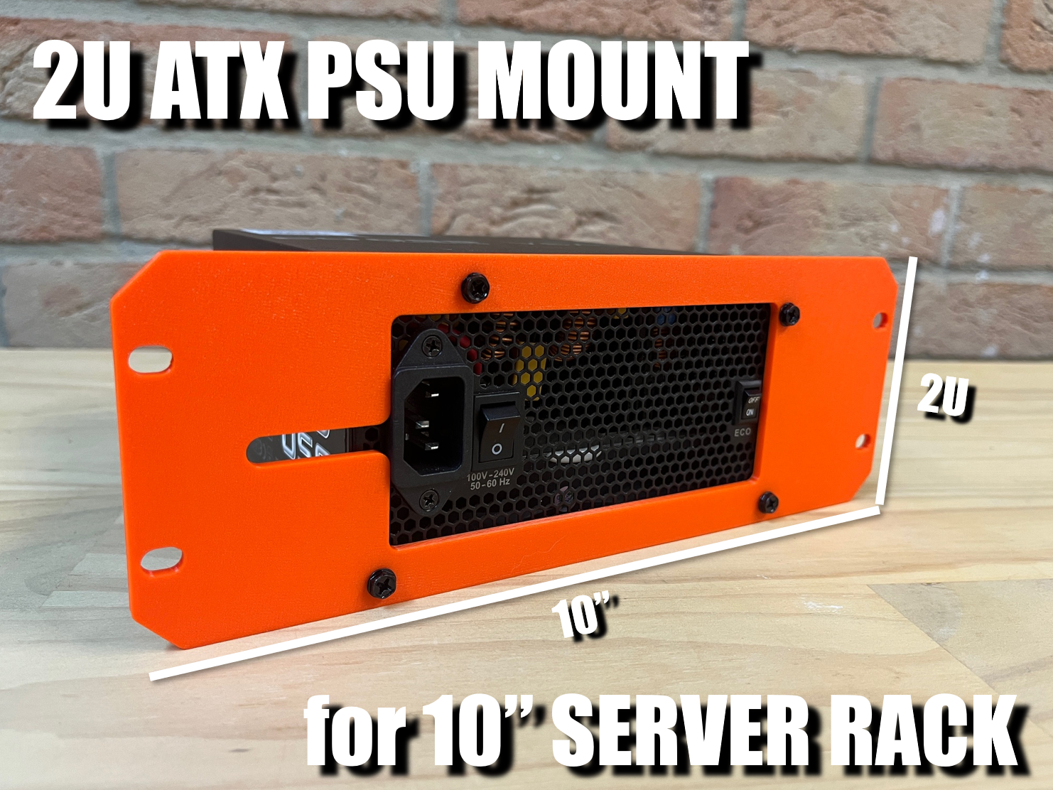 2U 10" Rack ATX PSU Mount