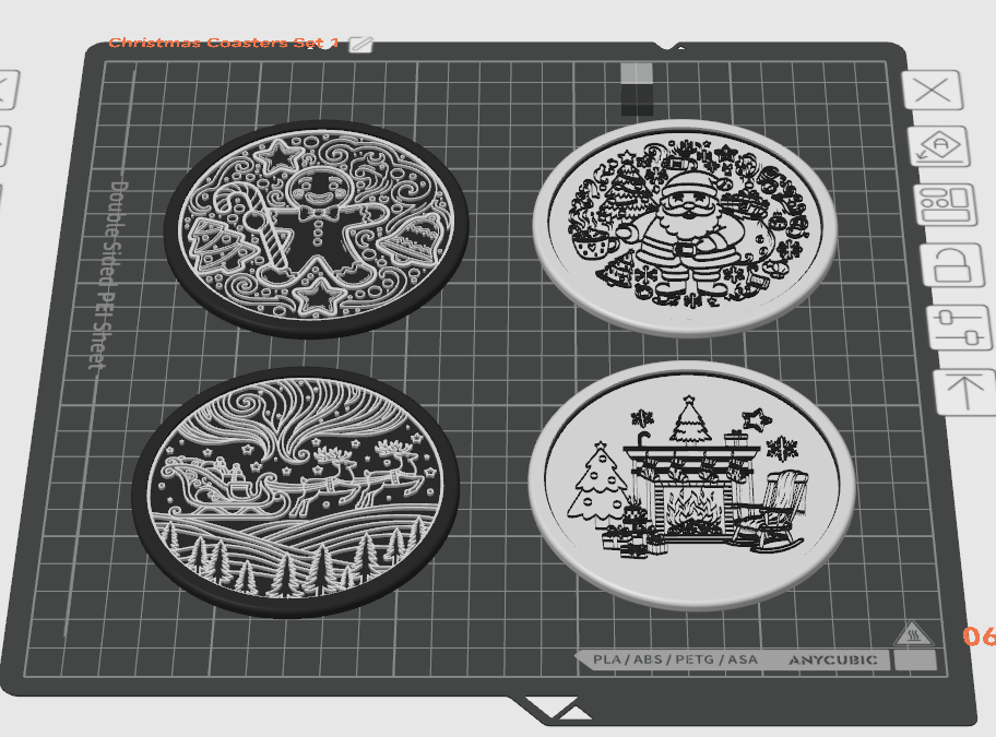 Miniatura 3 do modelo 3D Christmas Coaster Set