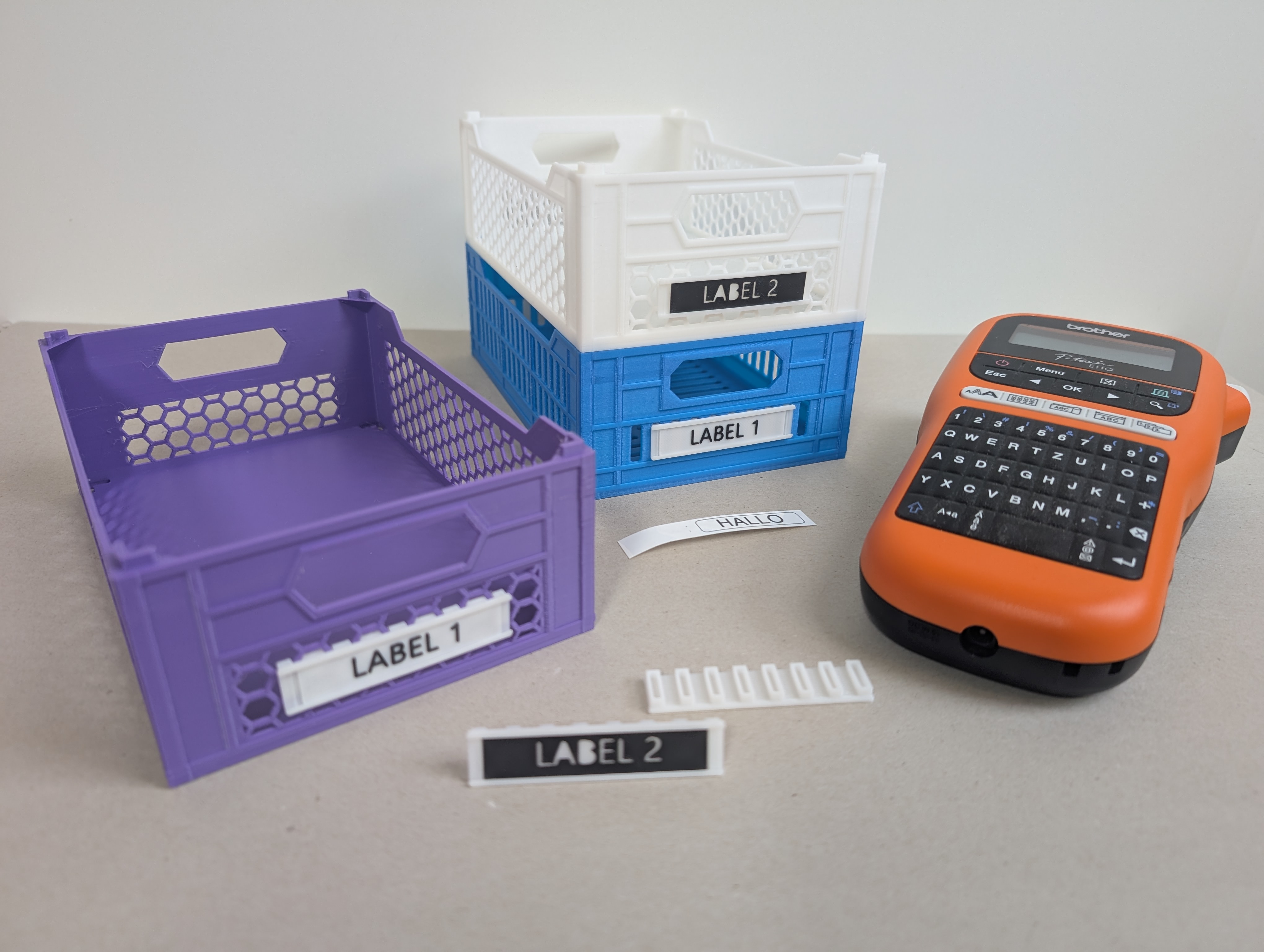 Miniatura 6 do modelo 3D Clip-on LABEL for Stackable Crate Plus - Honeycomb Edition | REMIX