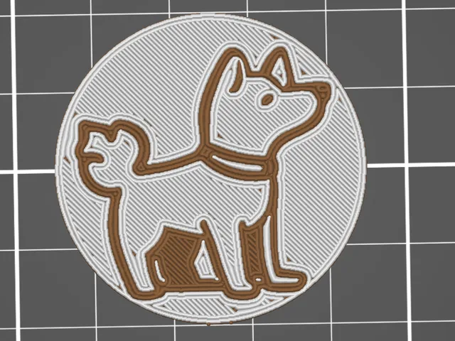 Minimalistic dog coin/badge