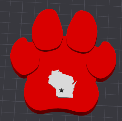 Wisconsin Paw Magnet
