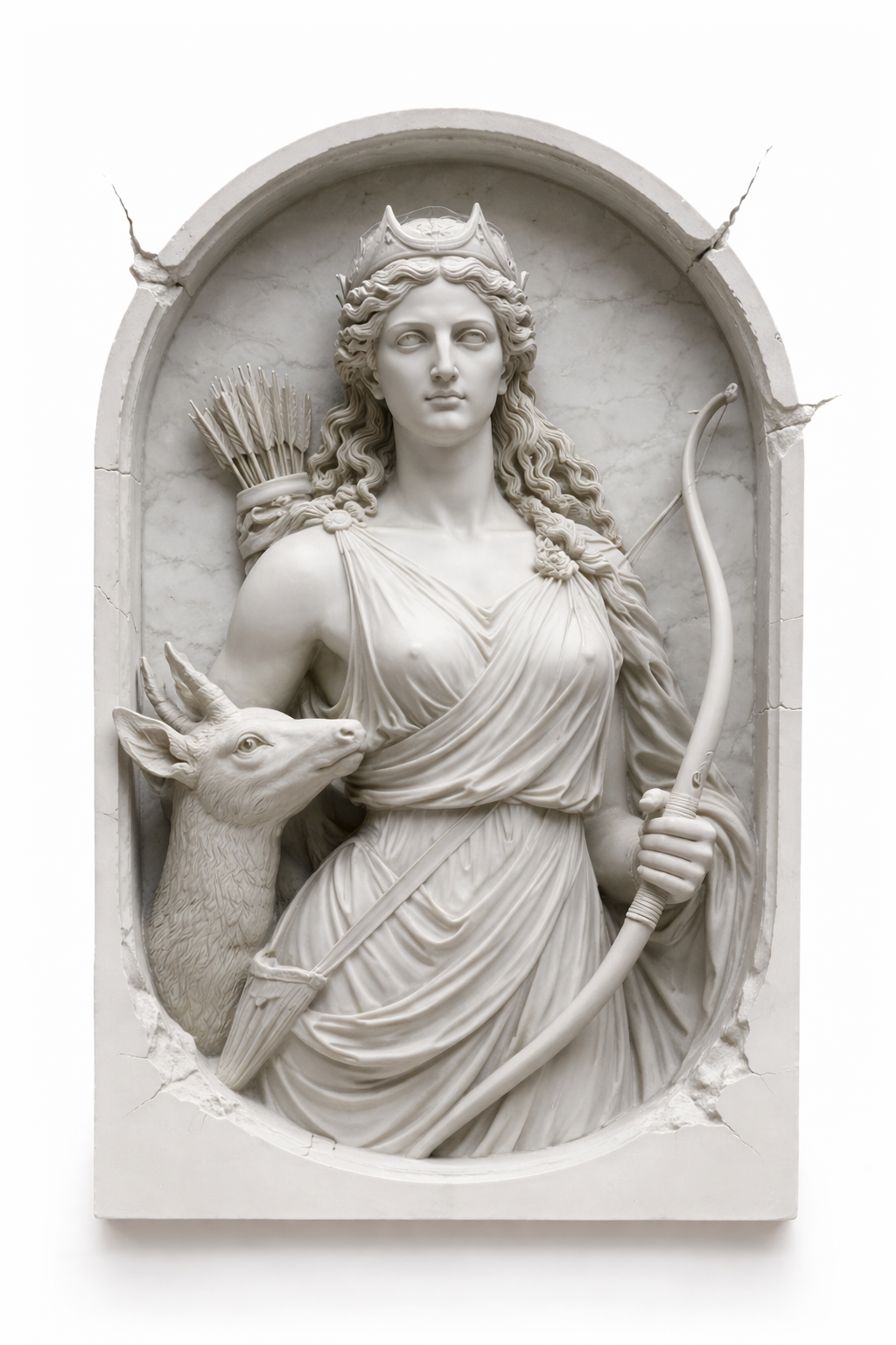 Artemis Greek Goddess Bas Relief Wall Sculpture – 3D Printable STL