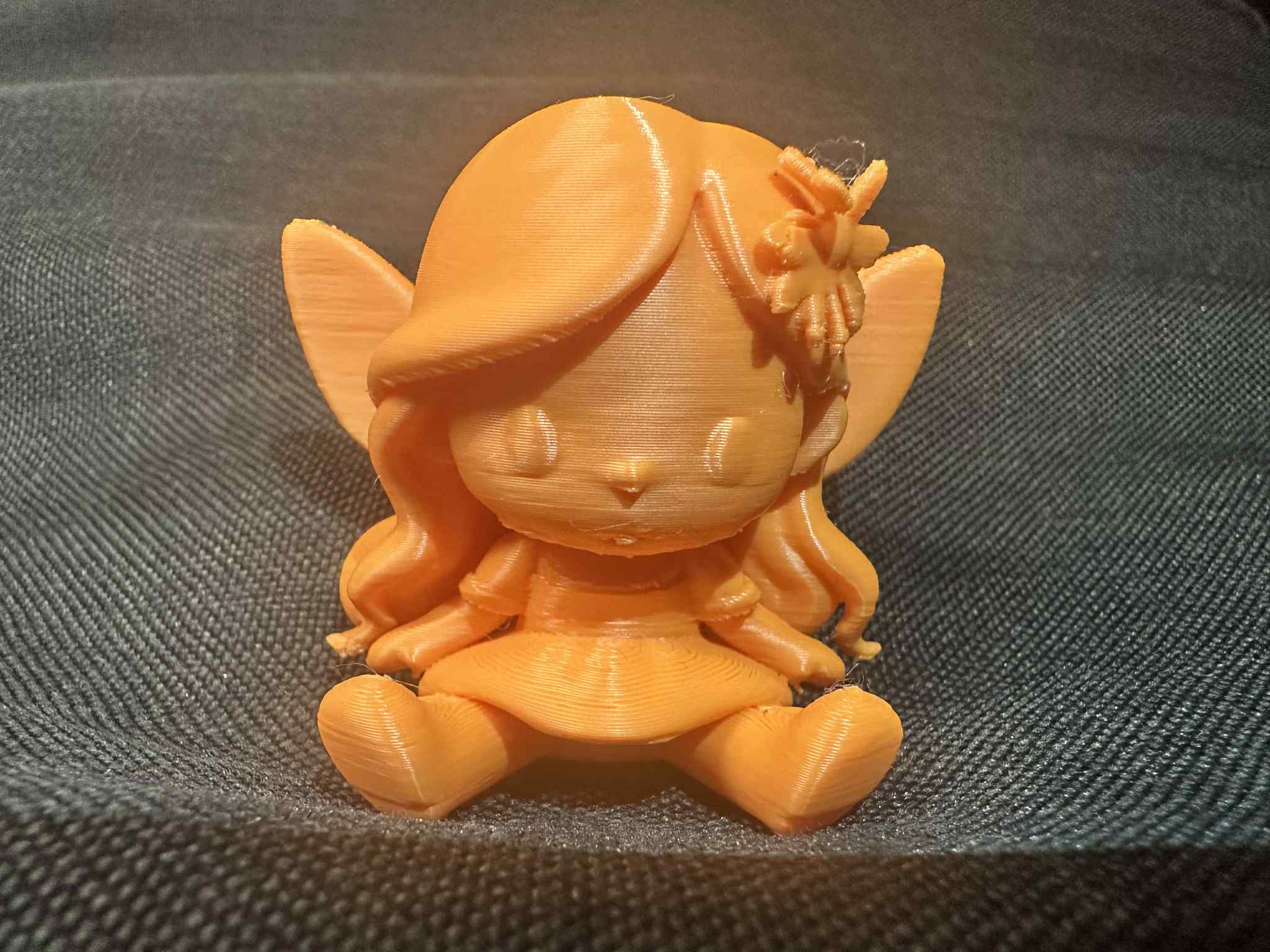 Blossom Sitting Chibi Fairy with Flowers in hair Figurine