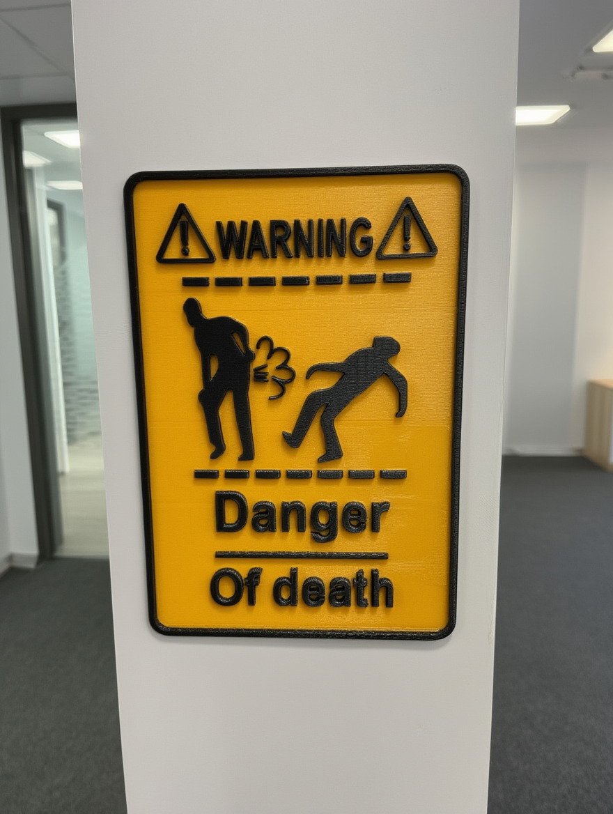 “Danger of Death” Sign – Explosive Humor Guaranteed!