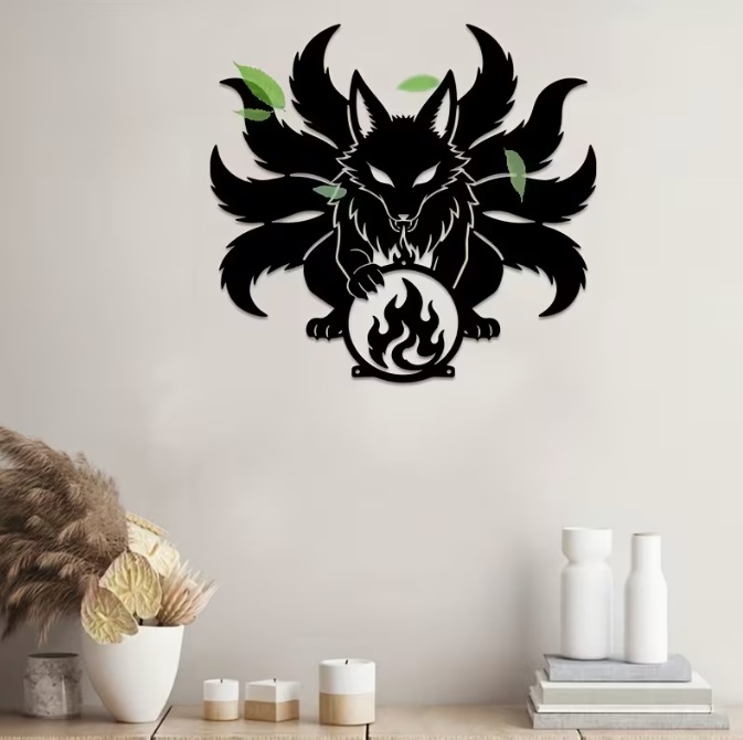 Nine-Tailed Fox with a Fireball Wall Art