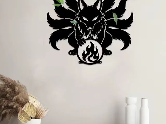 Nine-Tailed Fox with a Fireball Wall Art