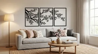 Sakura Blossom Triptych – 3-Piece Floral Wall Art